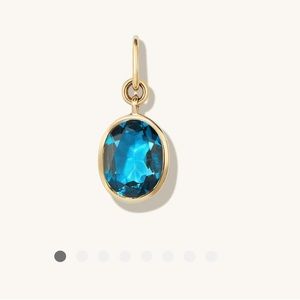 Mejuri Heirloom Charm Pendant 14K Gold and London Blue Topaz - SOLD OUT!